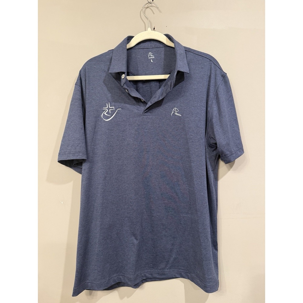 Rhoback Blue Golf Polo Large Embroidered